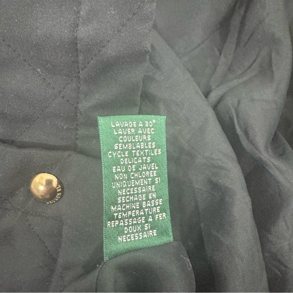 Lauren Ralph Lauren Black Quilted Hunting Field Jacket Petite Small - Picture 7 of 10